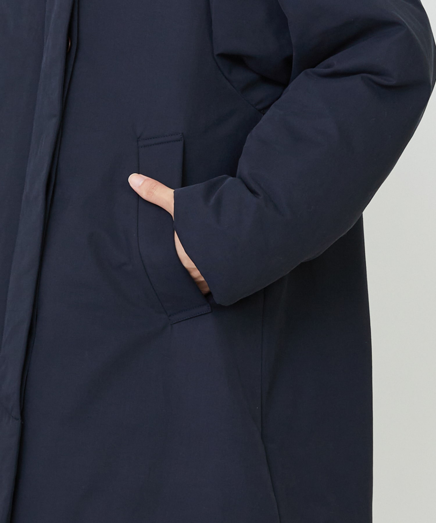 【LOISIR】｜2BUY10%OFF・3BUY20%OFF｜【11月ベストセラーブランド内1位】【11月お気に入り登録ブランド内1位】リサイクルダウンステンカラーコート 詳細画像 ネイビー 25