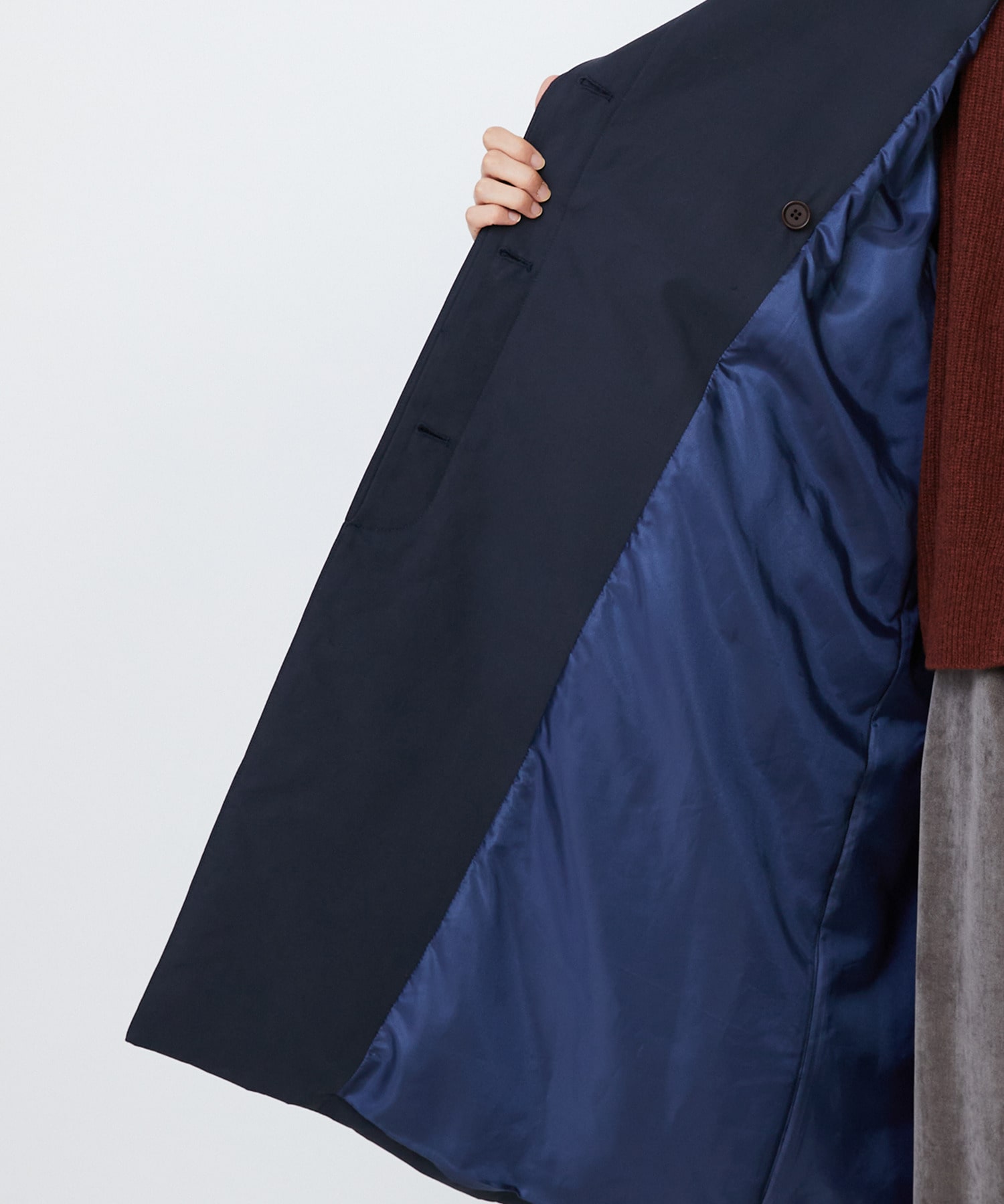 【LOISIR】｜2BUY10%OFF・3BUY20%OFF｜【11月ベストセラーブランド内1位】【11月お気に入り登録ブランド内1位】リサイクルダウンステンカラーコート 詳細画像 ネイビー 26