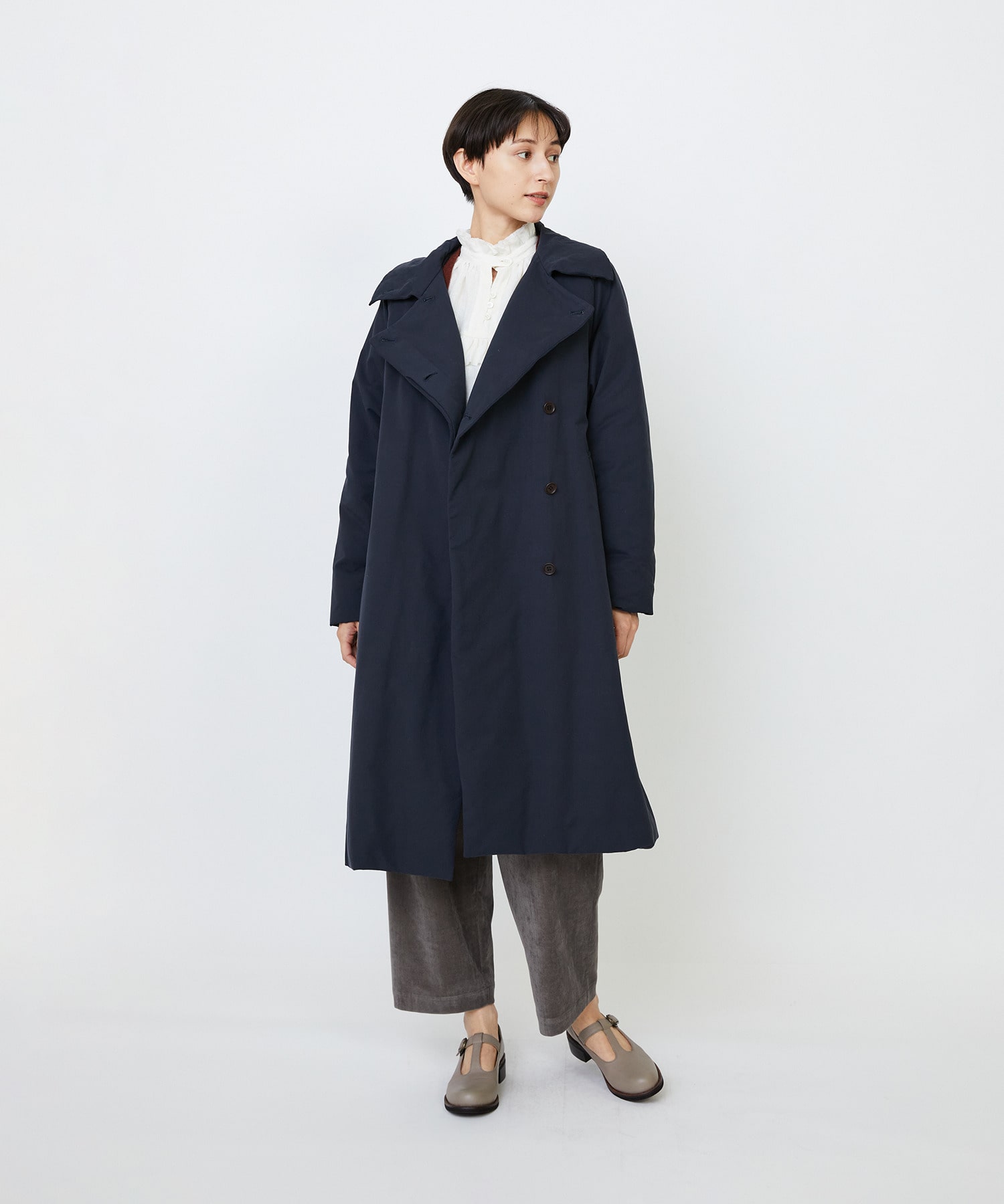 【LOISIR】｜2BUY10%OFF・3BUY20%OFF｜【11月ベストセラーブランド内1位】【11月お気に入り登録ブランド内1位】リサイクルダウンステンカラーコート 詳細画像 ネイビー 1