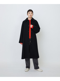 【LOISIR】｜2BUY10%OFF・3BUY20%OFF｜【11月ベストセラーブランド内2位】ラムウールメルトンステンカラーコート 詳細画像 ブラック 1