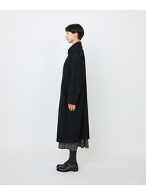 【LOISIR】｜2BUY10%OFF・3BUY20%OFF｜【11月ベストセラーブランド内2位】ラムウールメルトンステンカラーコート 詳細画像 ブラック 12