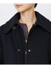 【LOISIR】｜2BUY10%OFF・3BUY20%OFF｜【11月ベストセラーブランド内2位】ラムウールメルトンステンカラーコート 詳細画像 ブラック 16