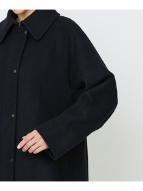 【LOISIR】｜2BUY10%OFF・3BUY20%OFF｜【11月ベストセラーブランド内2位】ラムウールメルトンステンカラーコート 詳細画像 ブラック 17