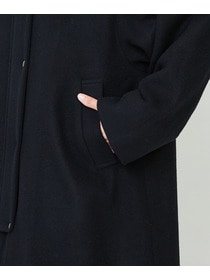 【LOISIR】｜2BUY10%OFF・3BUY20%OFF｜【11月ベストセラーブランド内2位】ラムウールメルトンステンカラーコート 詳細画像 ブラック 18