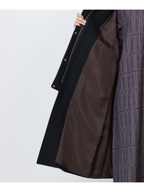 【LOISIR】｜2BUY10%OFF・3BUY20%OFF｜【11月ベストセラーブランド内2位】ラムウールメルトンステンカラーコート 詳細画像 ブラック 19
