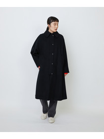 【LOISIR】｜2BUY10%OFF・3BUY20%OFF｜【11月ベストセラーブランド内2位】ラムウールメルトンステンカラーコート 詳細画像 ブラック 4