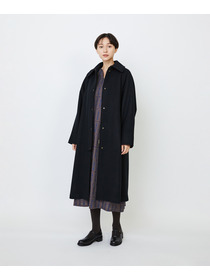 【LOISIR】｜2BUY10%OFF・3BUY20%OFF｜【11月ベストセラーブランド内2位】ラムウールメルトンステンカラーコート 詳細画像 ブラック 6