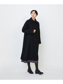 【LOISIR】｜2BUY10%OFF・3BUY20%OFF｜【11月ベストセラーブランド内2位】ラムウールメルトンステンカラーコート 詳細画像 ブラック 7