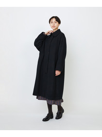 【LOISIR】｜2BUY10%OFF・3BUY20%OFF｜【11月ベストセラーブランド内2位】ラムウールメルトンステンカラーコート 詳細画像 ブラック 8