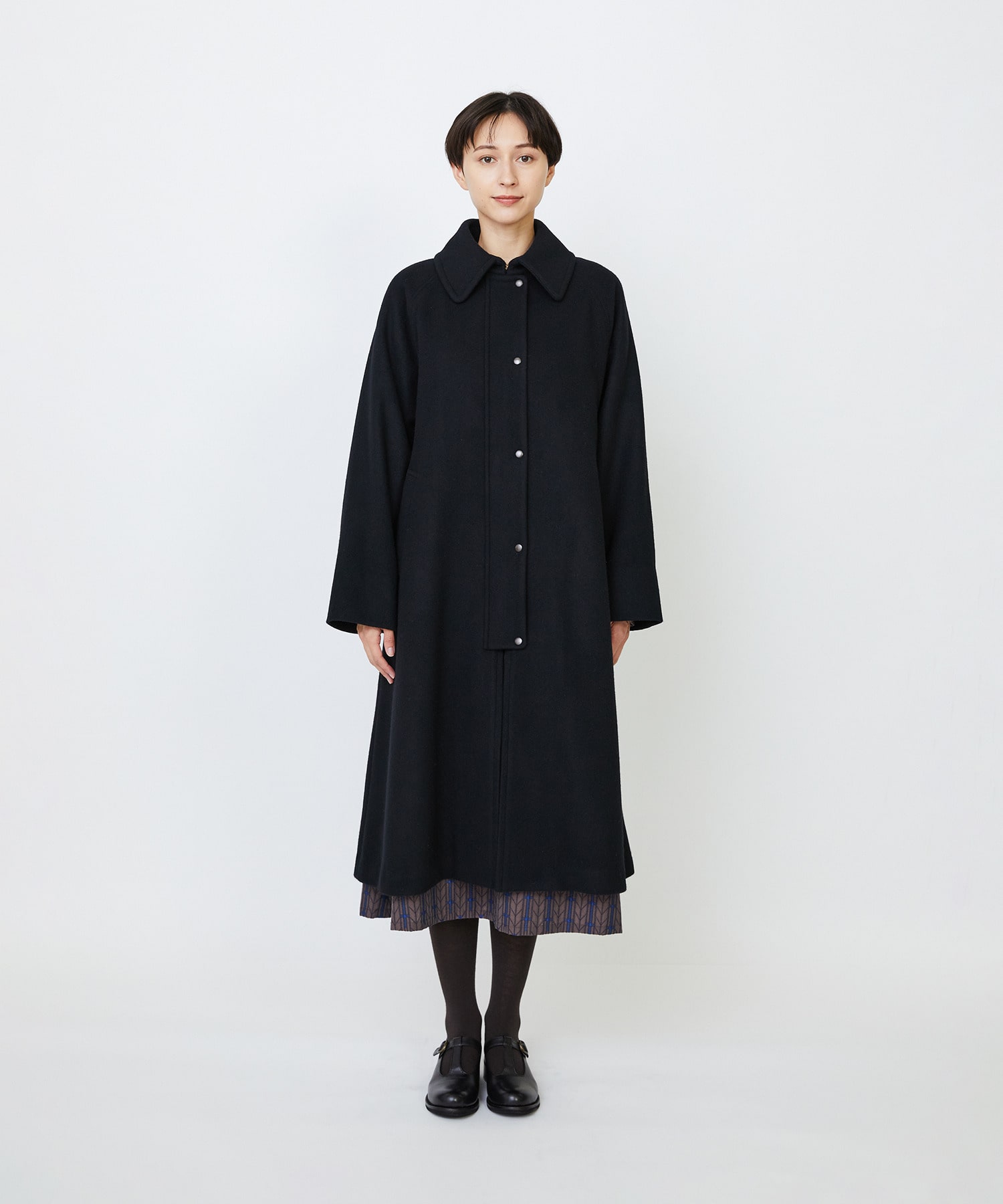 【LOISIR】｜2BUY10%OFF・3BUY20%OFF｜【11月ベストセラーブランド内2位】ラムウールメルトンステンカラーコート 詳細画像 ブラック 11