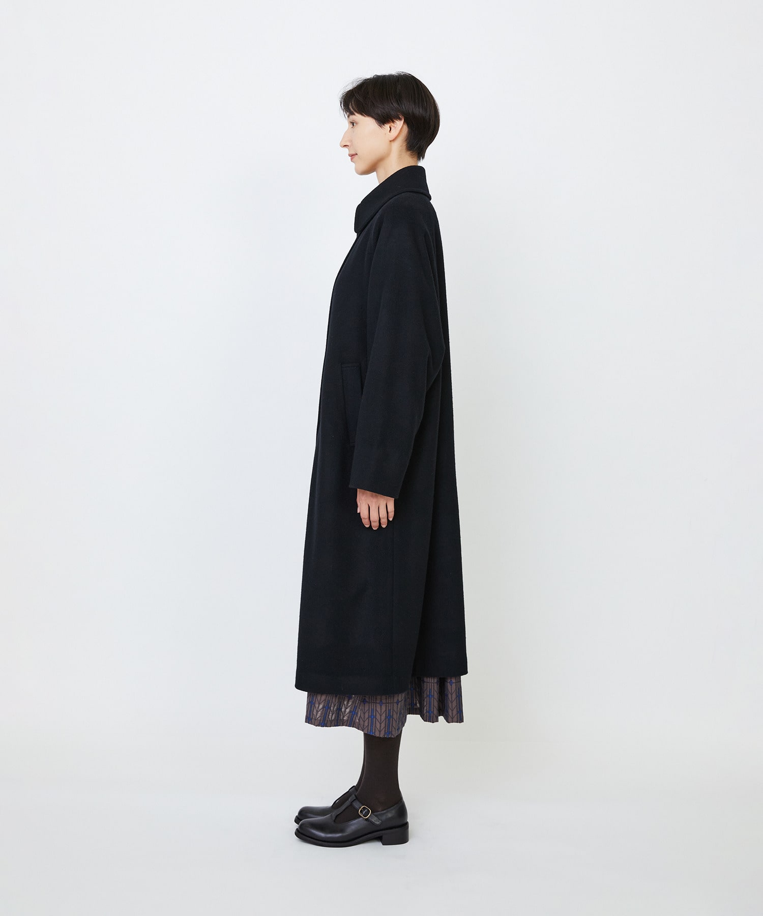 【LOISIR】｜2BUY10%OFF・3BUY20%OFF｜【11月ベストセラーブランド内2位】ラムウールメルトンステンカラーコート 詳細画像 ブラック 12