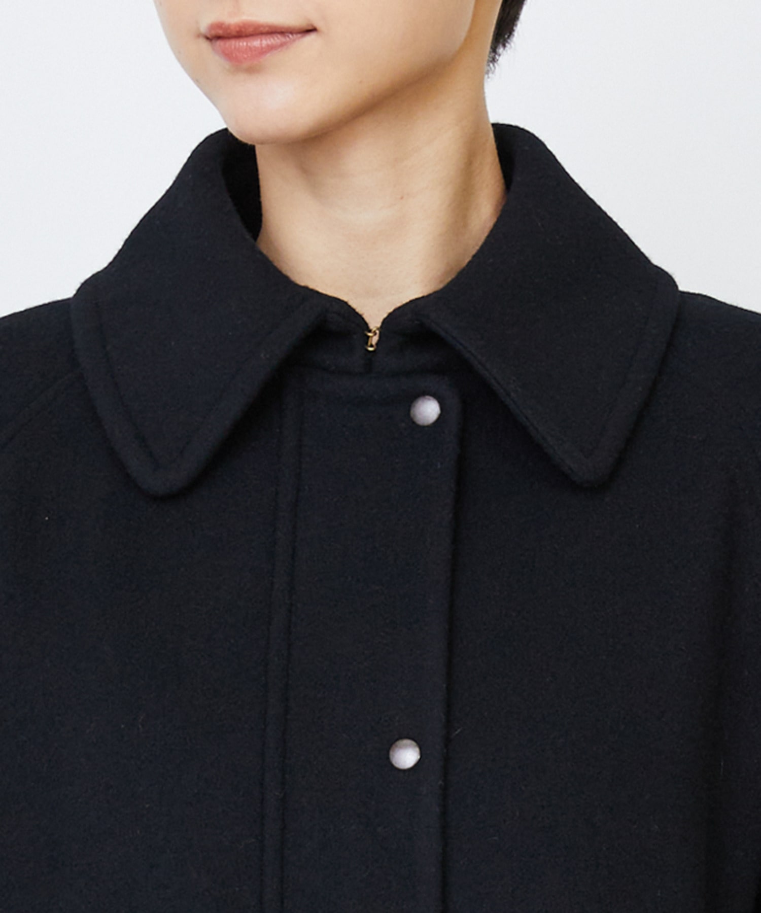 【LOISIR】｜2BUY10%OFF・3BUY20%OFF｜【11月ベストセラーブランド内2位】ラムウールメルトンステンカラーコート 詳細画像 ブラック 14