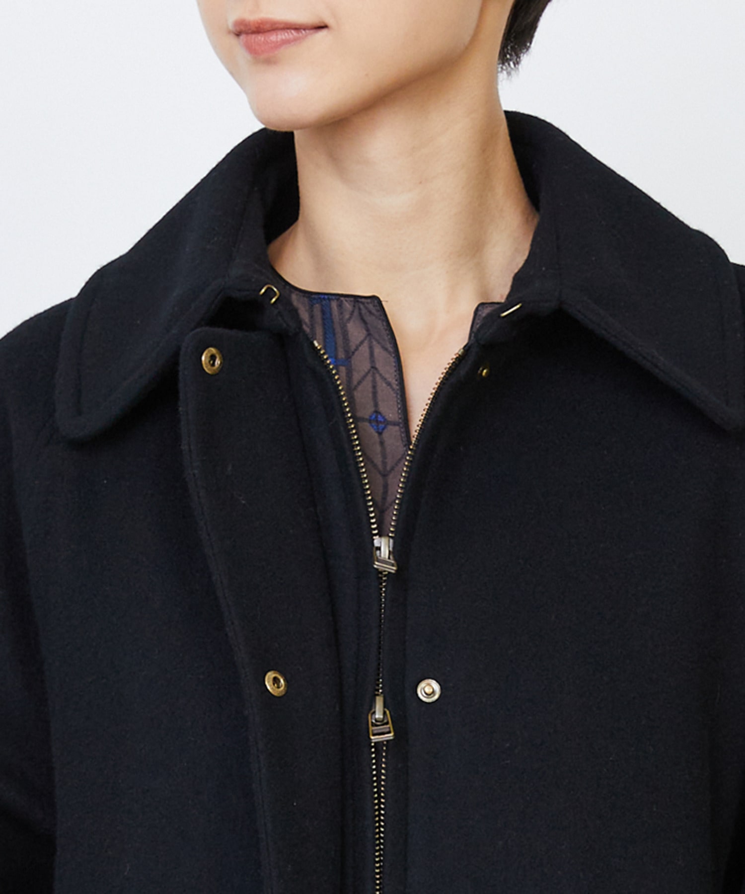 【LOISIR】｜2BUY10%OFF・3BUY20%OFF｜【11月ベストセラーブランド内2位】ラムウールメルトンステンカラーコート 詳細画像 ブラック 16