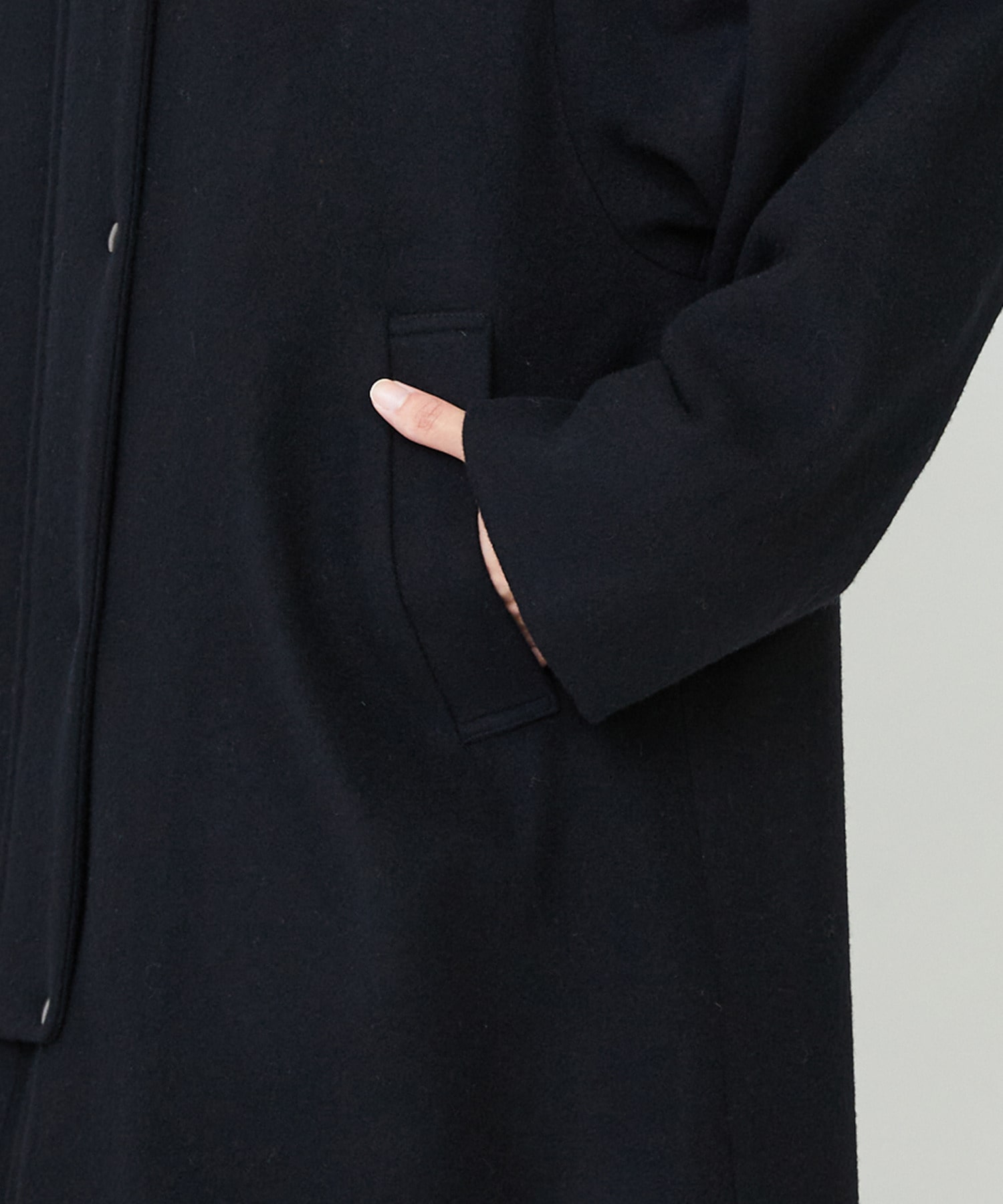 【LOISIR】｜2BUY10%OFF・3BUY20%OFF｜【11月ベストセラーブランド内2位】ラムウールメルトンステンカラーコート 詳細画像 ブラック 18