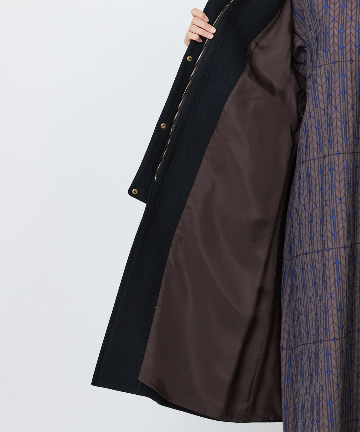 【LOISIR】｜2BUY10%OFF・3BUY20%OFF｜【11月ベストセラーブランド内2位】ラムウールメルトンステンカラーコート 詳細画像 ブラック 19