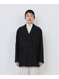 【LOISIR】｜2BUY10%OFF・3BUY20%OFF｜ウールリネンヘリンボーンダブルブレストジャケット 詳細画像 チャコールグレー 10