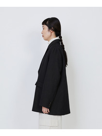 【LOISIR】｜2BUY10%OFF・3BUY20%OFF｜ウールリネンヘリンボーンダブルブレストジャケット 詳細画像 チャコールグレー 11