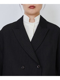 【LOISIR】｜2BUY10%OFF・3BUY20%OFF｜ウールリネンヘリンボーンダブルブレストジャケット 詳細画像 チャコールグレー 13