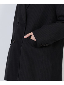 【LOISIR】｜2BUY10%OFF・3BUY20%OFF｜ウールリネンヘリンボーンダブルブレストジャケット 詳細画像 チャコールグレー 16