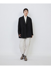 【LOISIR】｜2BUY10%OFF・3BUY20%OFF｜ウールリネンヘリンボーンダブルブレストジャケット 詳細画像 チャコールグレー 5