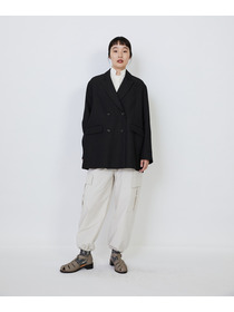 【LOISIR】｜2BUY10%OFF・3BUY20%OFF｜ウールリネンヘリンボーンダブルブレストジャケット 詳細画像 チャコールグレー 6