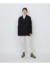 【LOISIR】｜2BUY10%OFF・3BUY20%OFF｜ウールリネンヘリンボーンダブルブレストジャケット 詳細画像 チャコールグレー 7