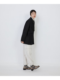 【LOISIR】｜2BUY10%OFF・3BUY20%OFF｜ウールリネンヘリンボーンダブルブレストジャケット 詳細画像 チャコールグレー 8