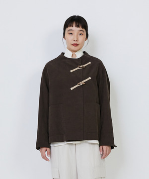 【LOISIR】｜2BUY10%OFF・3BUY20%OFF｜コットン細コールジャケット 詳細画像 ブラウン 1