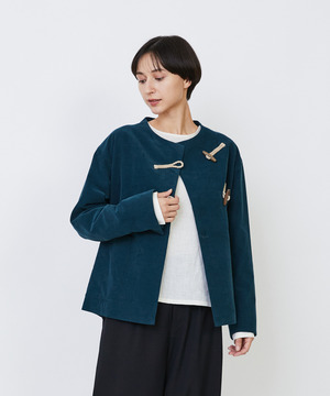 【LOISIR】｜2BUY10%OFF・3BUY20%OFF｜コットン細コールジャケット 詳細画像 グリーン 1