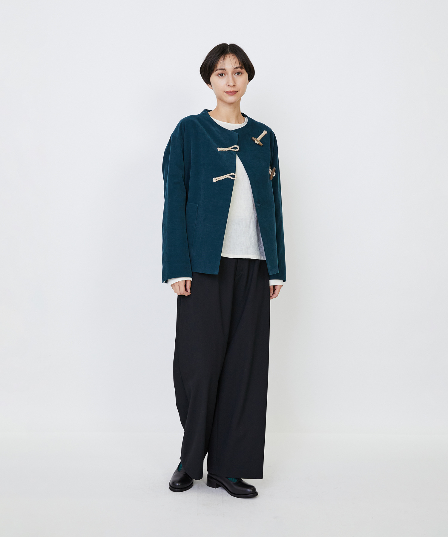 【LOISIR】｜2BUY10%OFF・3BUY20%OFF｜コットン細コールジャケット 詳細画像 グリーン 10