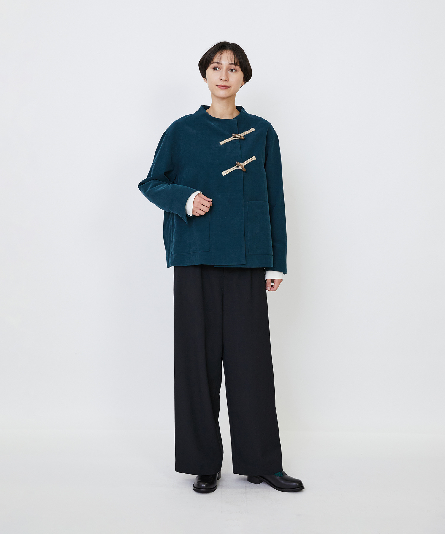 【LOISIR】｜2BUY10%OFF・3BUY20%OFF｜コットン細コールジャケット 詳細画像 グリーン 11