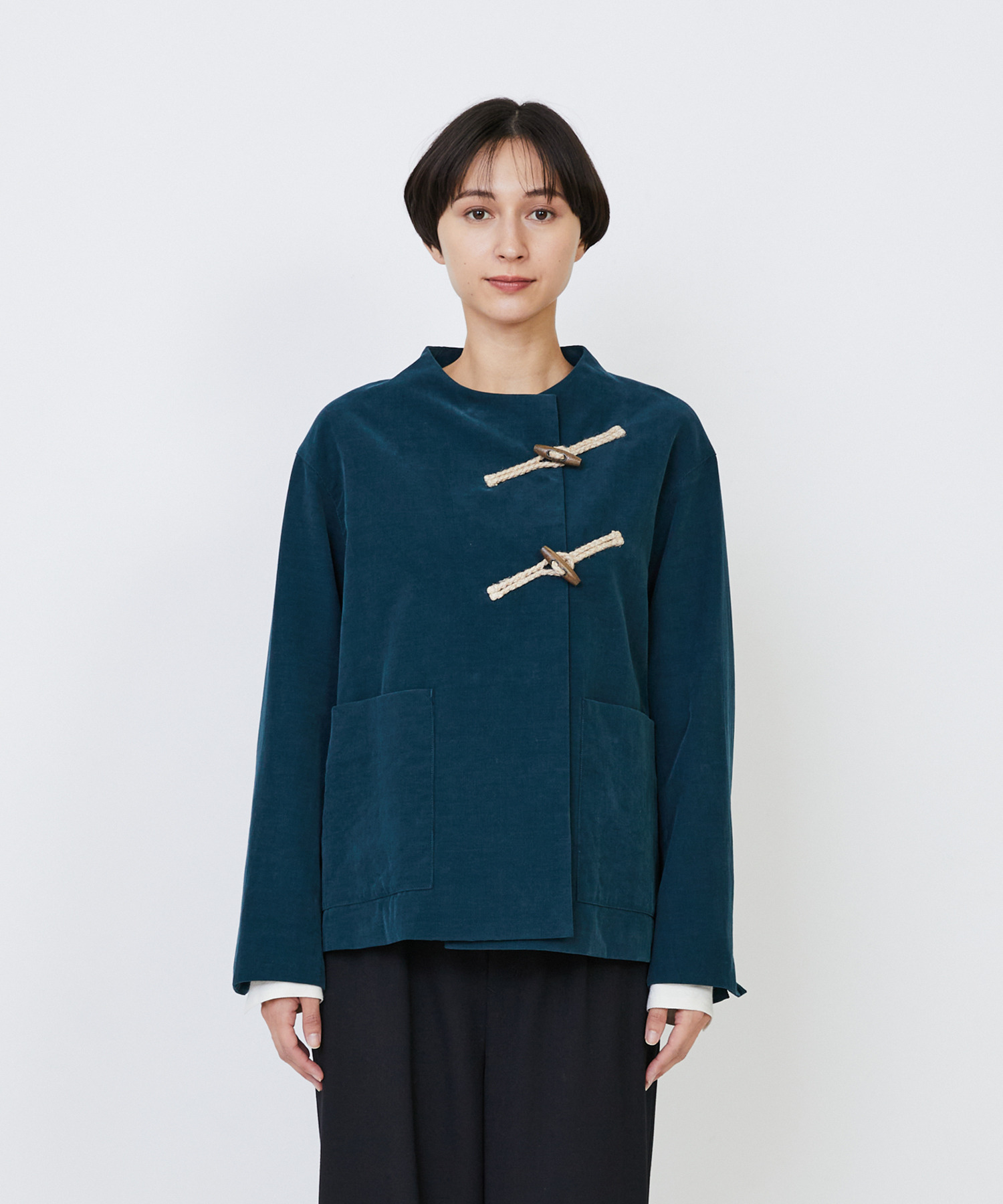 【LOISIR】｜2BUY10%OFF・3BUY20%OFF｜コットン細コールジャケット 詳細画像 グリーン 15