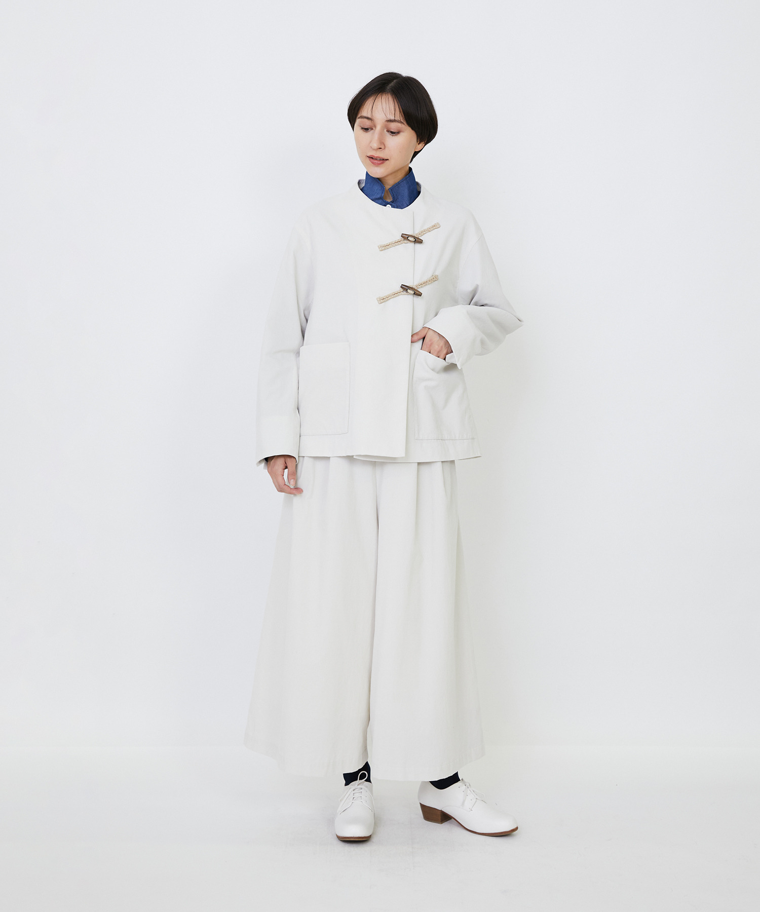 【LOISIR】｜2BUY10%OFF・3BUY20%OFF｜コットン細コールジャケット 詳細画像 グリーン 2