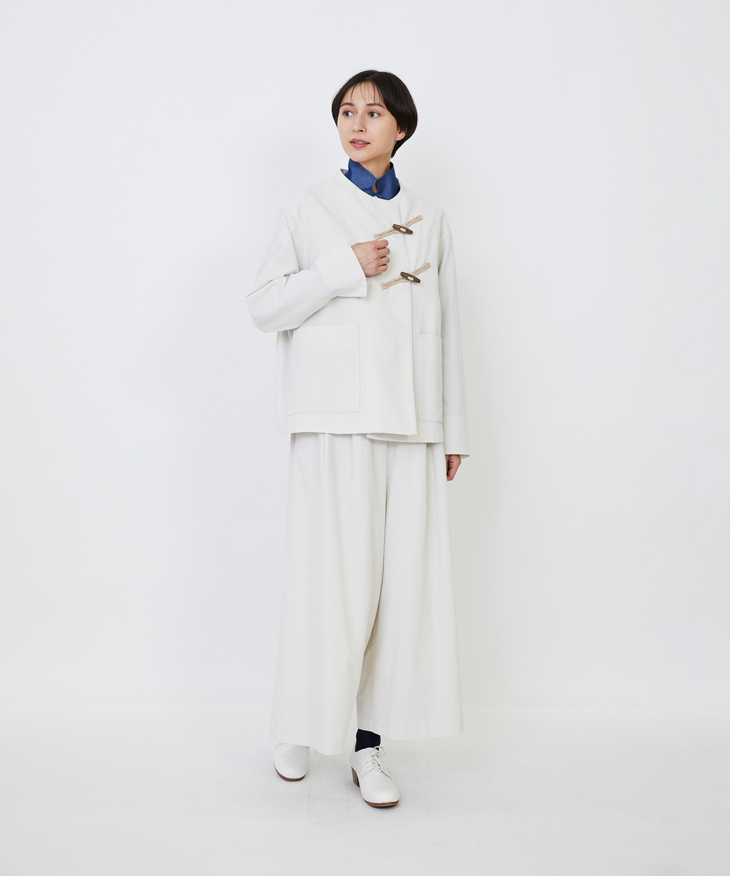 【LOISIR】｜2BUY10%OFF・3BUY20%OFF｜コットン細コールジャケット 詳細画像 グリーン 3