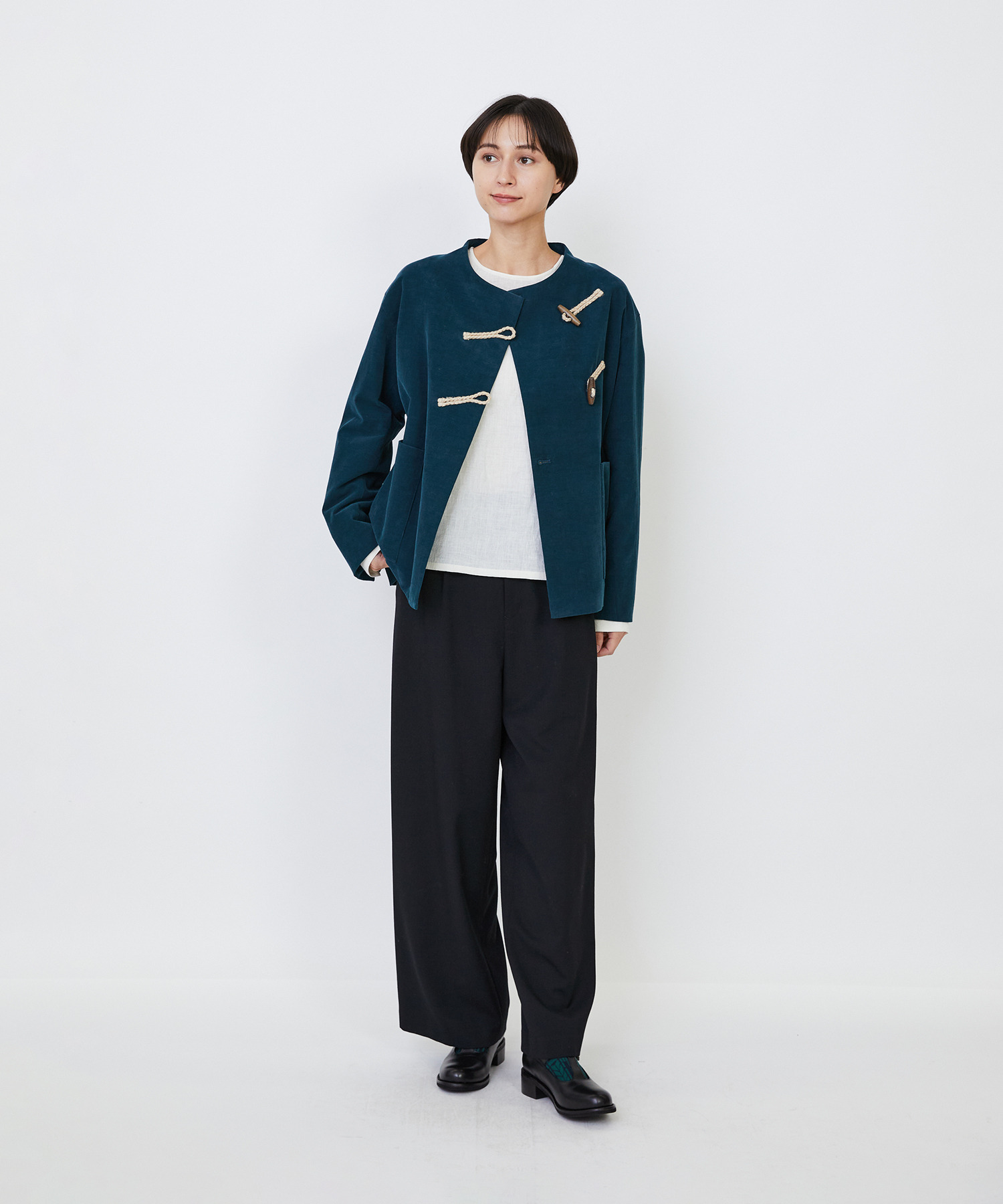 【LOISIR】｜2BUY10%OFF・3BUY20%OFF｜コットン細コールジャケット 詳細画像 グリーン 9