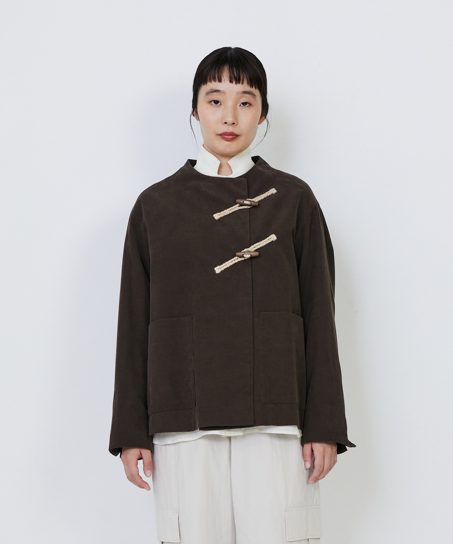 【LOISIR】｜2BUY10%OFF・3BUY20%OFF｜コットン細コールジャケット 詳細画像 ブラウン 1