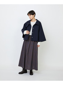 【LOISIR】Aラインショートジャケット 詳細画像 ネイビー 12