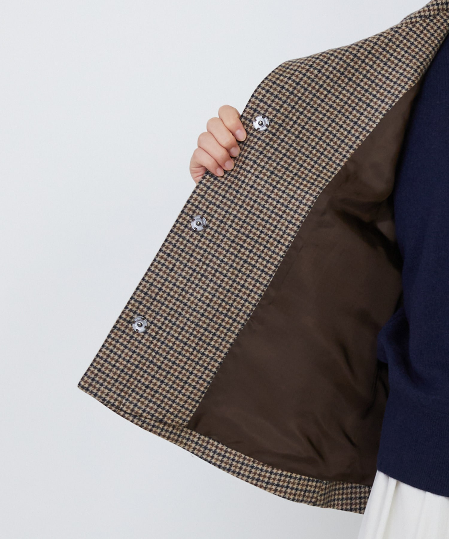 【LOISIR】Aラインショートジャケット 詳細画像 ネイビー 10