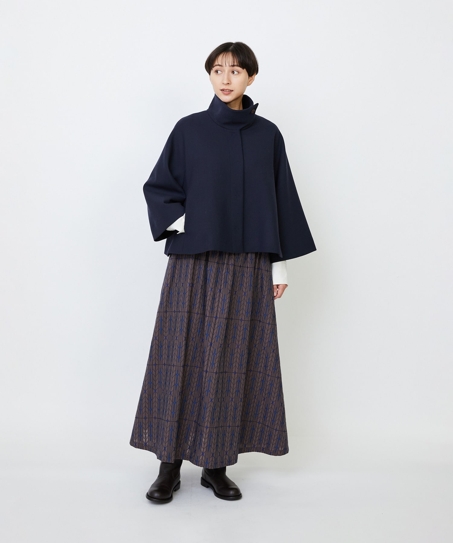 【LOISIR】Aラインショートジャケット 詳細画像 ネイビー 13