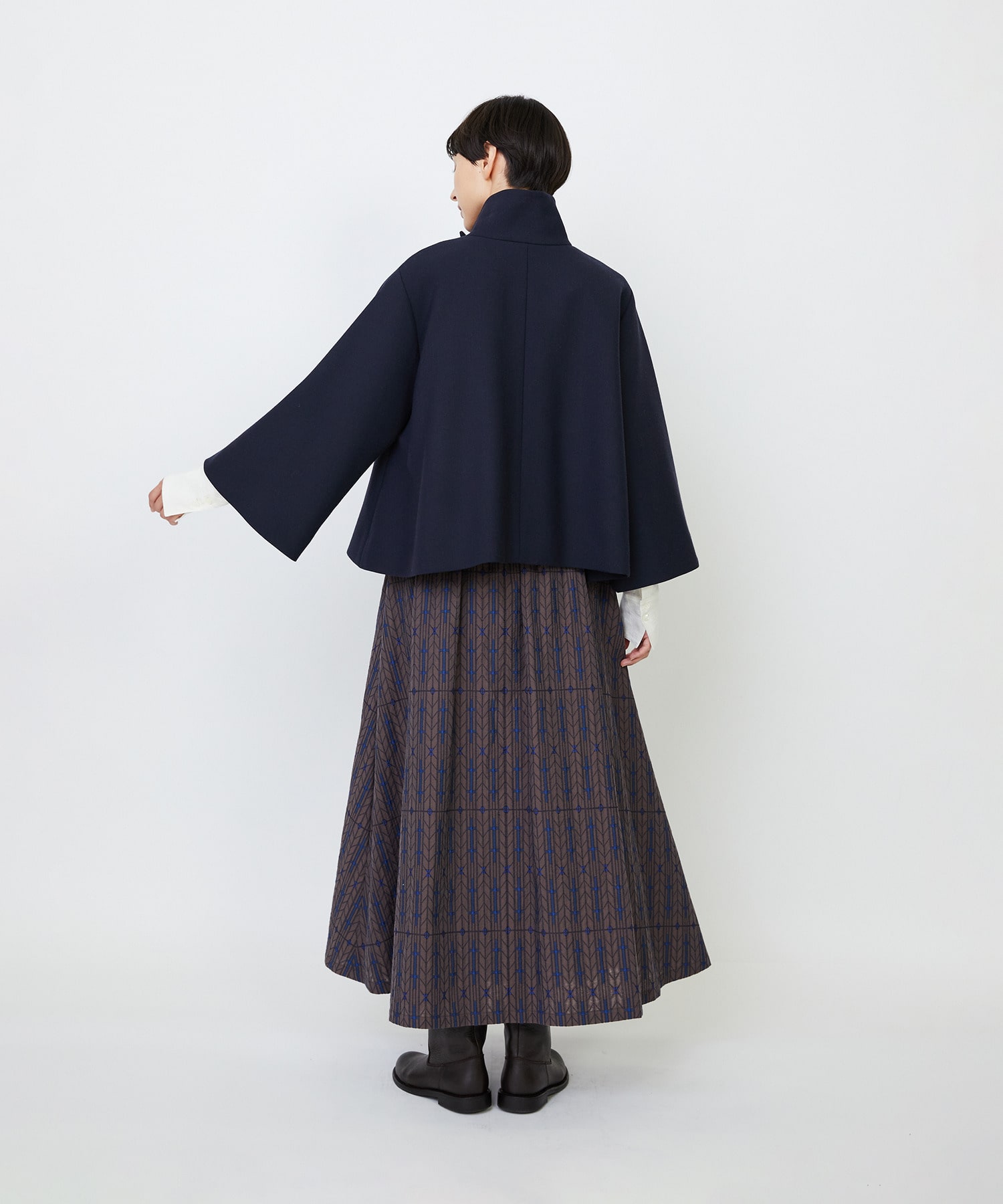 【LOISIR】Aラインショートジャケット 詳細画像 ネイビー 16