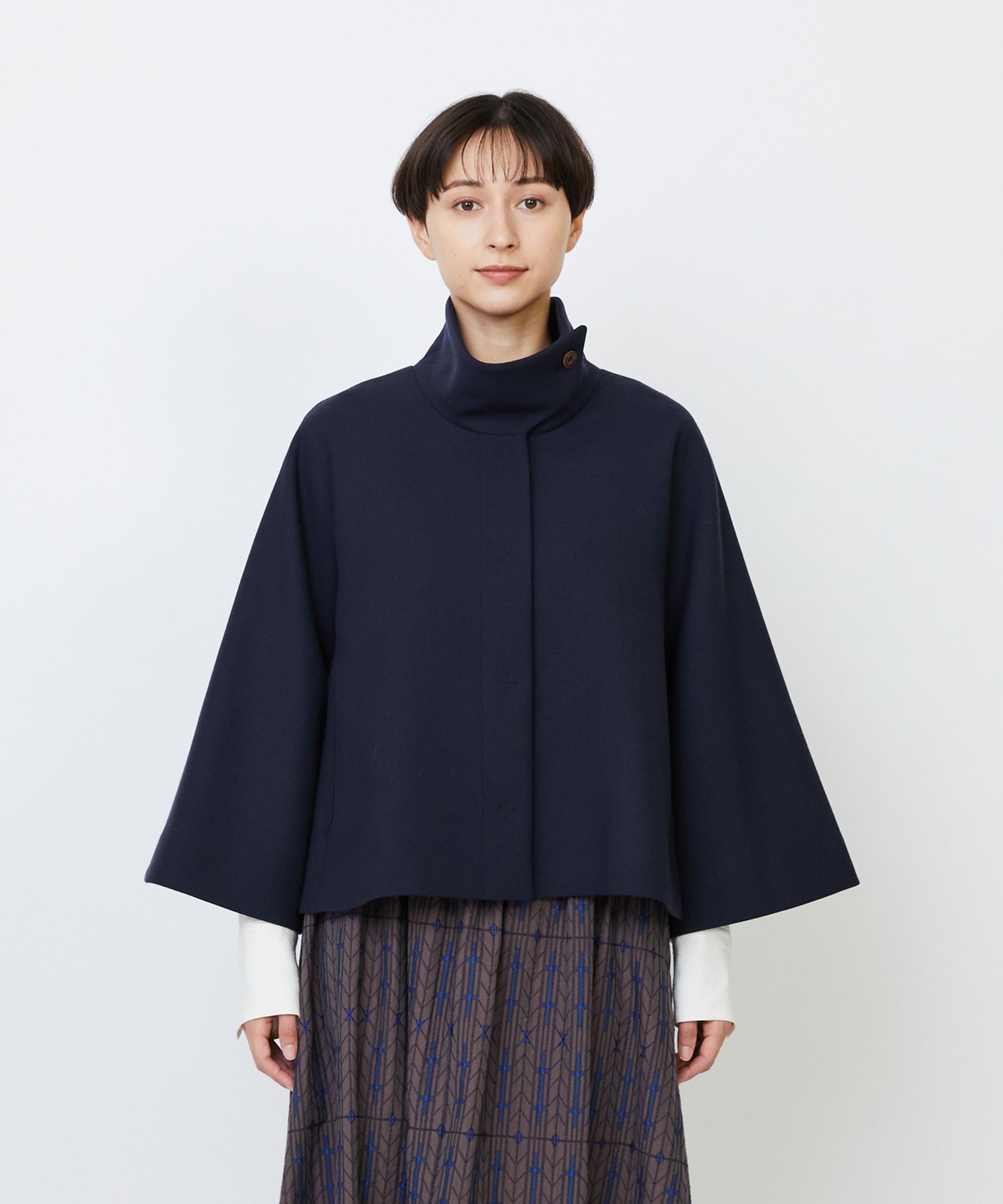【LOISIR】Aラインショートジャケット 詳細画像 ネイビー 17