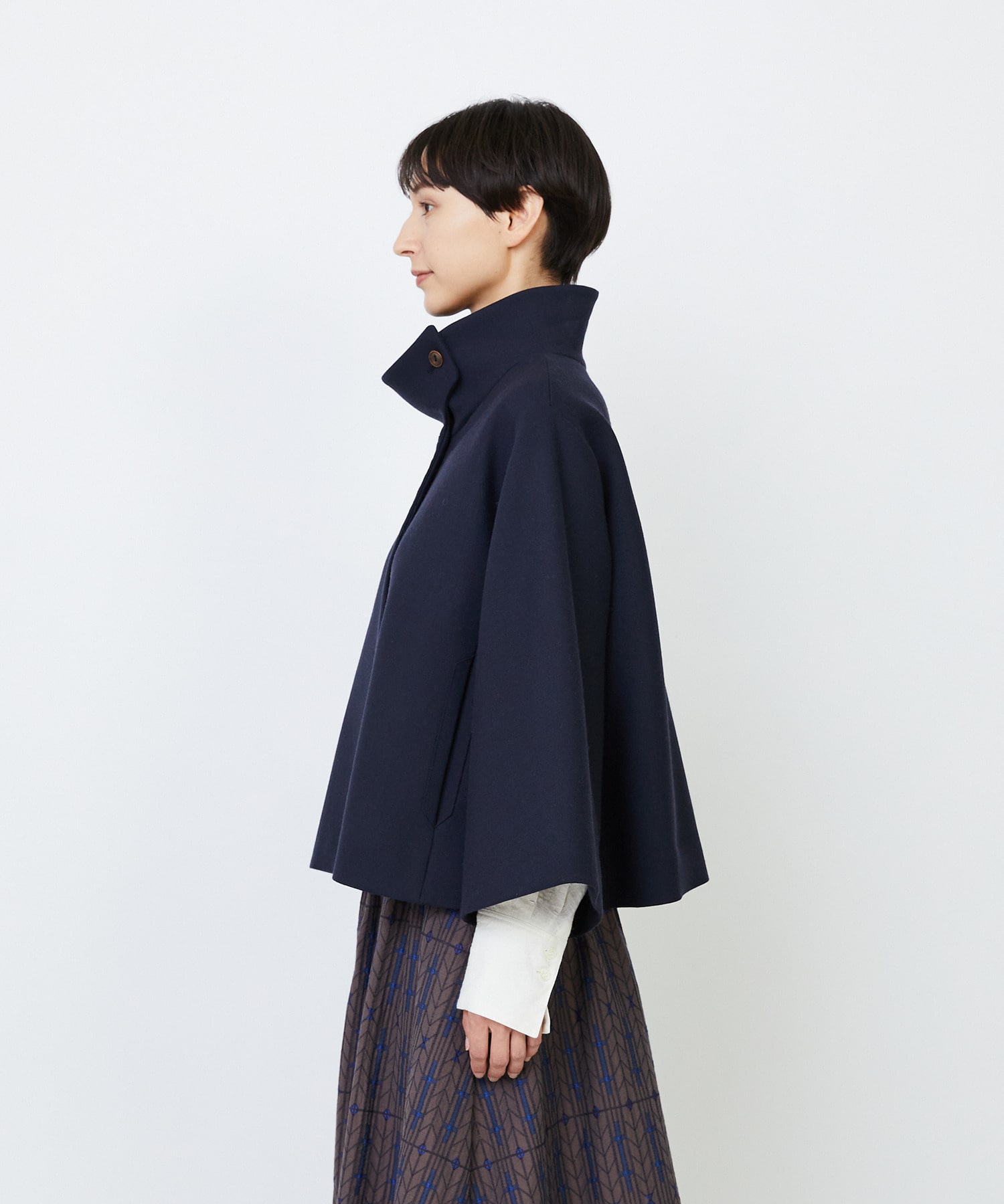 【LOISIR】Aラインショートジャケット 詳細画像 ネイビー 18