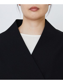 【LOISIR】エコダブルクロスノーカラージャケット 詳細画像 ブラック 10