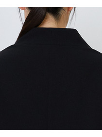 【LOISIR】エコダブルクロスノーカラージャケット 詳細画像 ブラック 11