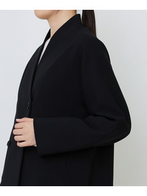 【LOISIR】エコダブルクロスノーカラージャケット 詳細画像 ブラック 12