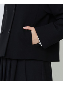 【LOISIR】エコダブルクロスノーカラージャケット 詳細画像 ブラック 13