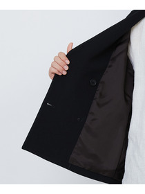 【LOISIR】エコダブルクロスノーカラージャケット 詳細画像 ブラック 14