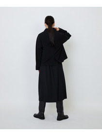 【LOISIR】エコダブルクロスノーカラージャケット 詳細画像 ブラック 6