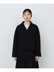 【LOISIR】エコダブルクロスノーカラージャケット 詳細画像 ブラック 7