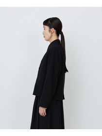 【LOISIR】エコダブルクロスノーカラージャケット 詳細画像 ブラック 8